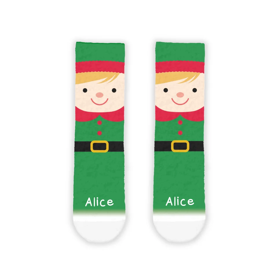 Personalised Elf Kids' Printed Cosy Socks - Image 3