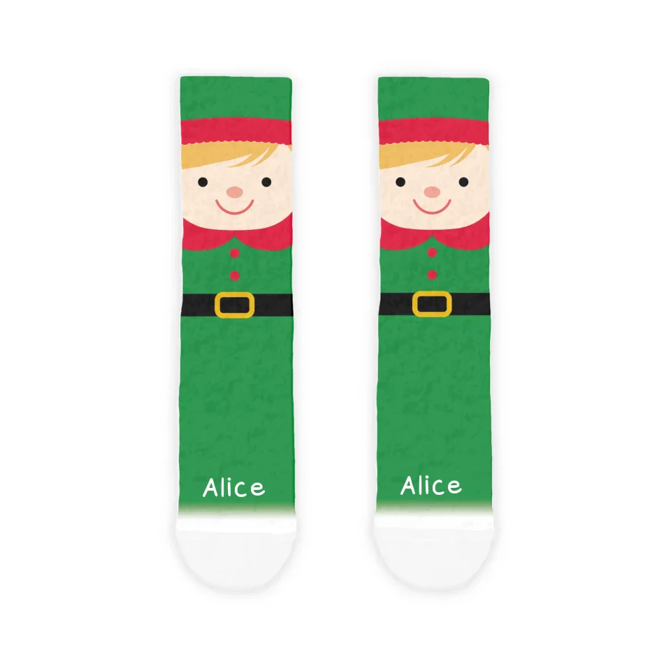 Personalised Elf Kids' Printed Cosy Socks - Image 4