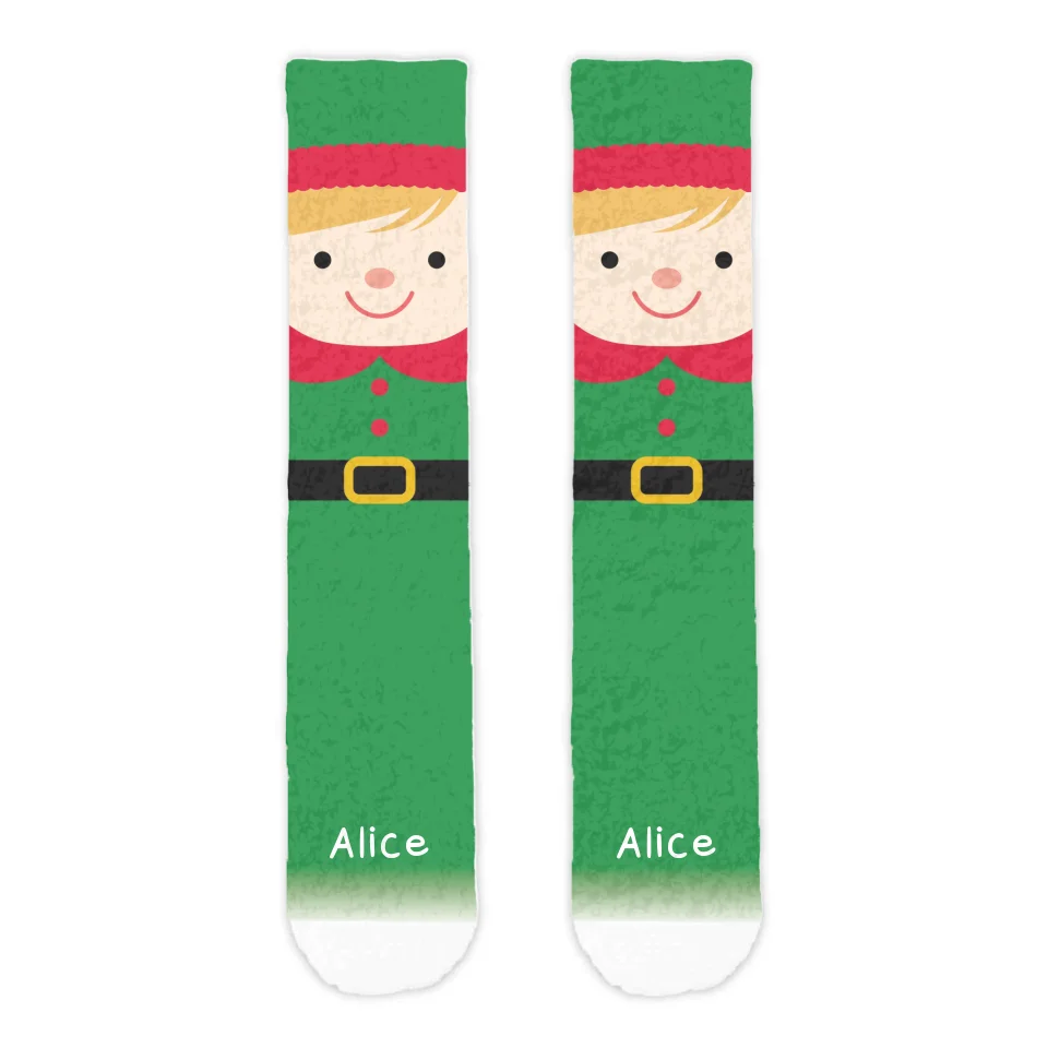 Personalised Elf Kids' Printed Cosy Socks - Image 5